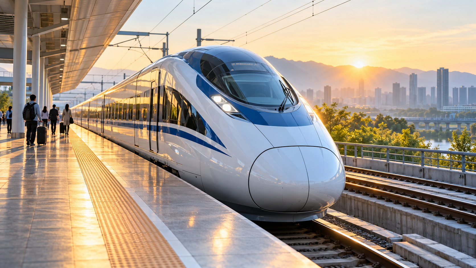 Illustrative view of high-speed rail travel